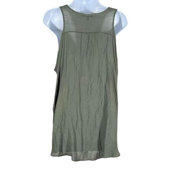 Fashion Nova Blouse Women's Sz L Olive Green Hi-Lo Hem Tank Top Lightweight - Picture 7 of 13